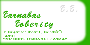 barnabas boberity business card